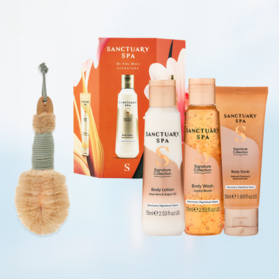 Sisal Body Brush & Sanctuary Spa Me Time Minis